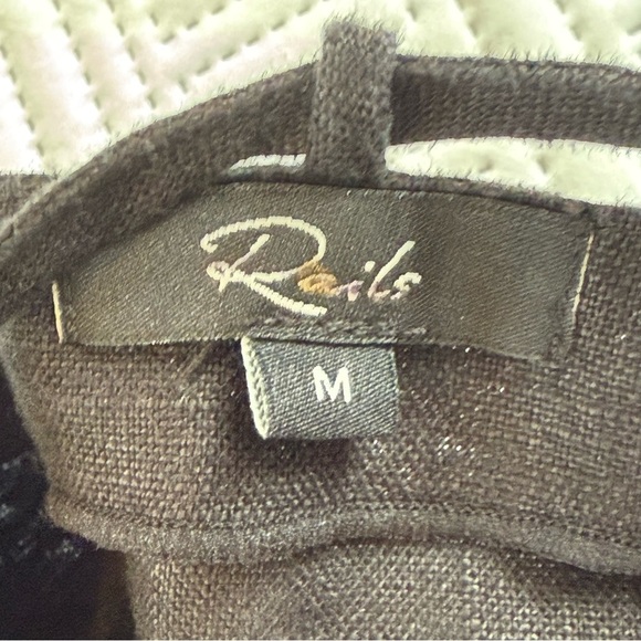 Rails Constance Linen Midi Dress Size Medium In Black - Picture 9 of 15